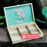  Hộp gỗ đựng 6 bánh trung thu 2025 hồng yến - LuckyGifts 