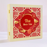  Hộp gỗ đựng bánh trung thu 4 bánh, hộp đựng bánh trung thu họa tiết cắt laser phối cover in màu 