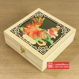  Hộp gỗ đựng 4 bánh trung thu 2024 phối giấy in màu - LuckyGifts 