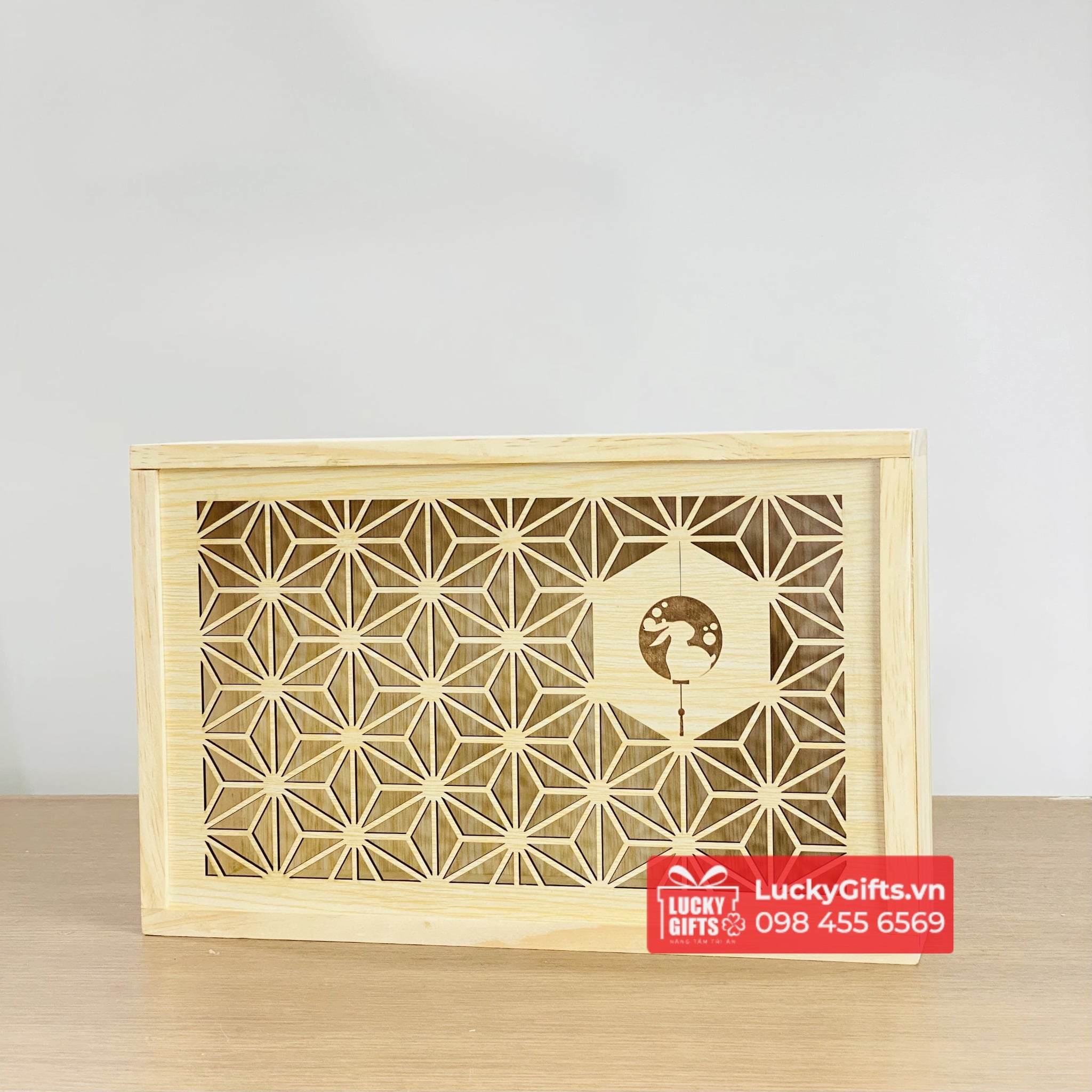 Hộp gỗ đựng 6 bánh trung thu 2024