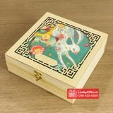  Hộp gỗ đựng 4 bánh trung thu 2025 phối giấy in màu lucky gifts 