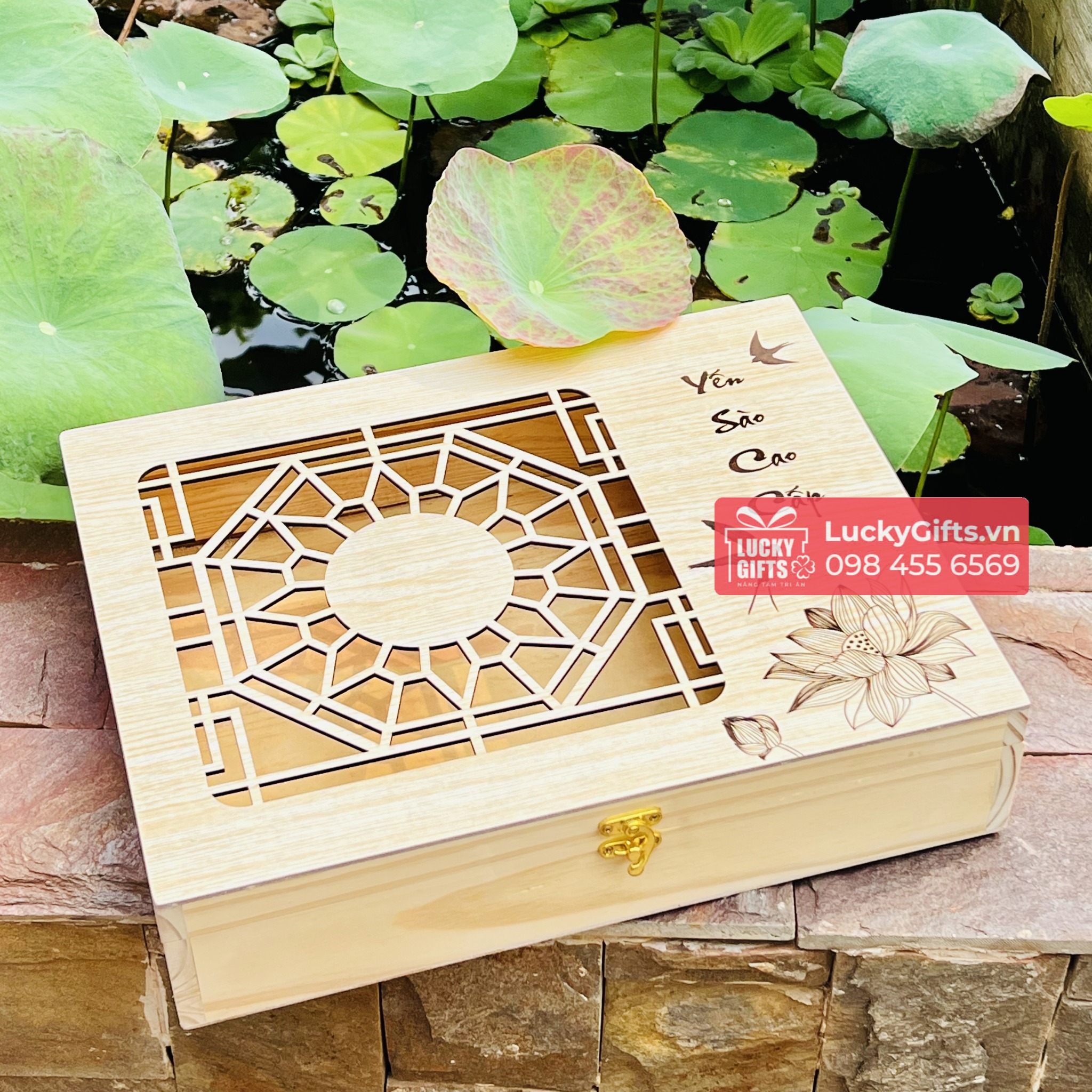 Hộp gỗ đựng yến sào cao cấp liên yến - LuckyGifts