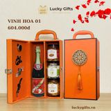  Hộp quà Tết Vinh Hoa 01 – Hộp đôi thanh lịch, quà Tết không cồn dễ tặng | LuckyGifts 