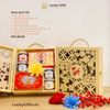 Hộp quà Tết Phú Quý 09 – Hộp gỗ, snack hiện đại, không rượu