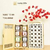  Hộp quà Tết Như Ý 09 – Hộp gỗ cao cấp 9 món dinh dưỡng | LuckyGifts 
