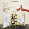 Hộp quà Tết Như Ý 55 – Vang Chile, khô gà, mứt dừa, hộp gỗ HG47