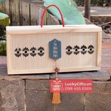  Hộp gỗ thông đựng quà Tết 2026 mộc cúc - LuckyGifts 