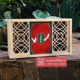  Hộp gỗ thông đựng quà Tết 2026 song hạc - LuckyGifts 