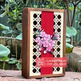  Hộp gỗ thông đựng quà Tết 2026 mây đào- LuckyGifts 