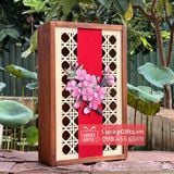 Hộp gỗ thông đựng quà Tết 2026 mây đào- LuckyGifts 