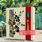  Hộp gỗ thông đựng quà Tết 2026 xuân lan - LuckyGifts 