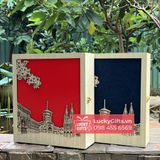  Hộp gỗ thông đựng quà Tết 2026 phố hoa - LuckyGifts 