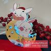  Lồng Đèn Gỗ Thỏ Trắng – Hình Thỏ Ngọc, Có LED & Nhạc – LuckyGifts.vn 