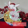  Lồng Đèn Gỗ Thỏ Trắng – Hình Thỏ Ngọc, Có LED & Nhạc – LuckyGifts.vn 