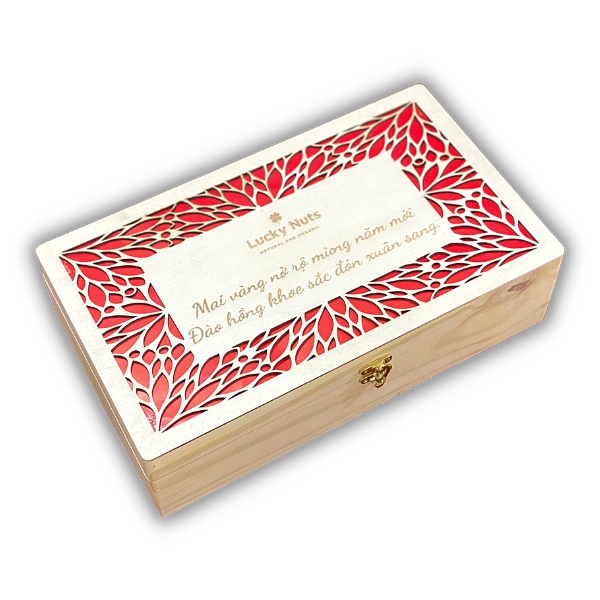 Hộp gỗ thông đựng rượu 08