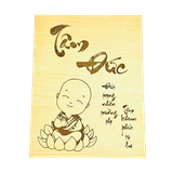  Tranh gỗ phật giáo chú tiểu ngồi thiền 