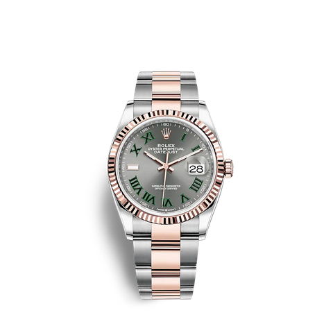  Đồng hồ Rolex Datejust 36mm 126231-0030 Mặt số xám Cọc số la mã chromalight Dây đeo oyster - Thép oystersteel và vàng hồng everose 