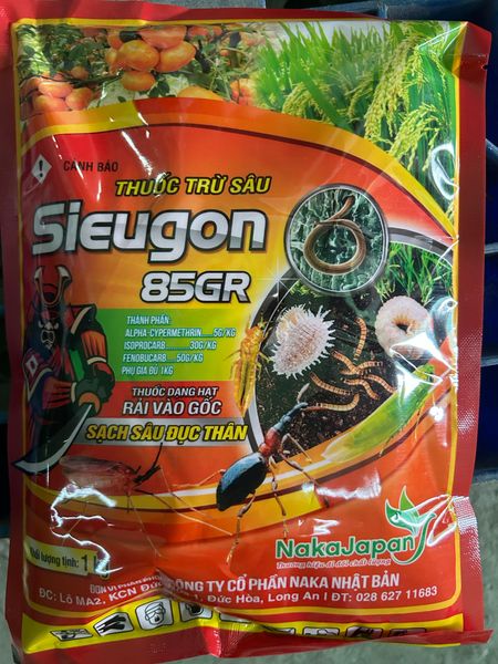  SIEUGON 85GR ĐẶC TRỊ Sâu đục thân, tuyến trùng, sâu đất trên rau màu, khoai lang, cam, quýt, bưởi, thanh long 