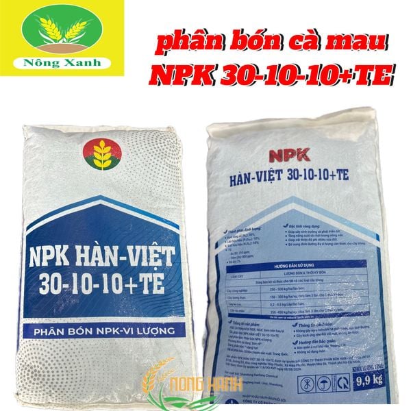  phân bón CÀ MAU NPK Hàn Việt 30-10-10 +TE bao 9.9kg 