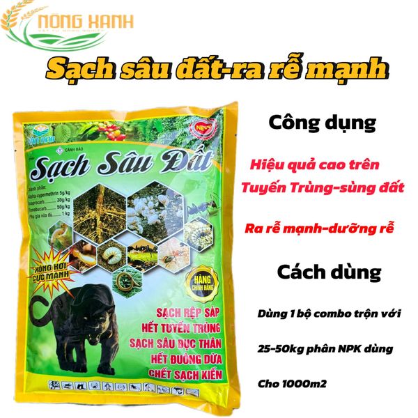  SẠCH SÂU ĐẤT trừ sâu đục thân -tuyến trùng-kiến-đuông dừa 