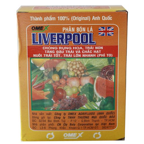  Phân Bón Lá Vi Lượng Liverpool (Anh Quốc)10ml/Gói-Chống Rụng Hoa, Trái Non( Do Thiếu Bo), Tăng Đậu Trái, Chắc Hạt 