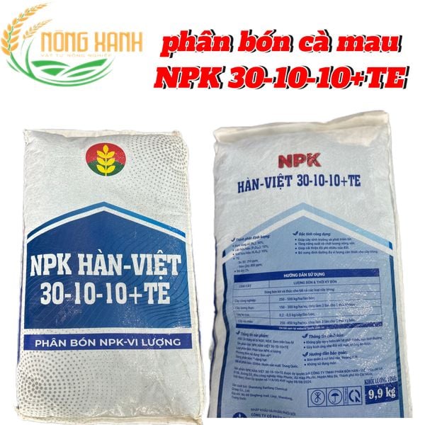  phân bón CÀ MAU NPK Hàn Việt 30-10-10 +TE bao 9.9kg 