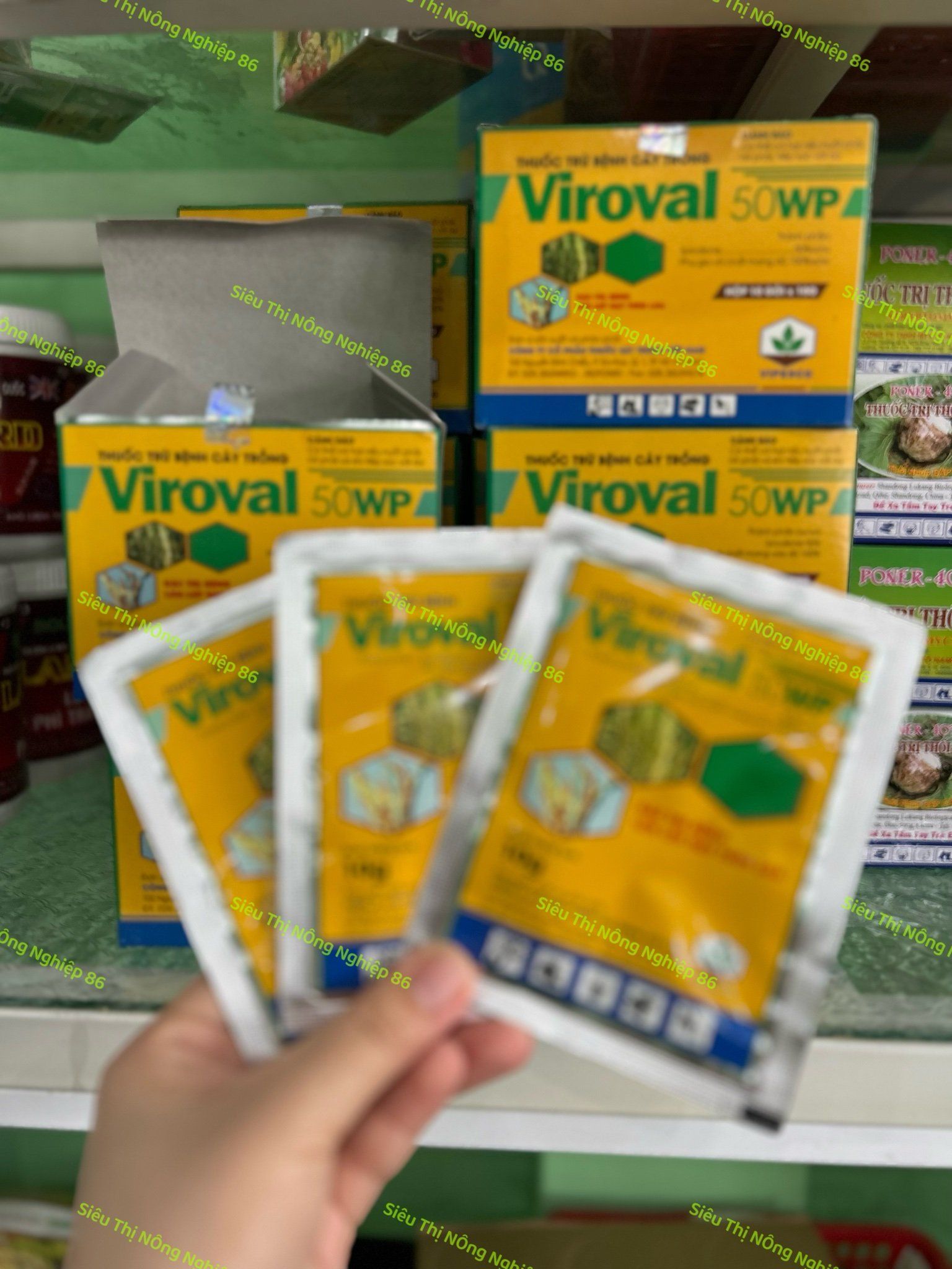 Viroval 50wp Đặc trị nấm bồ hóng thanh long, lem lép hạt lúa 