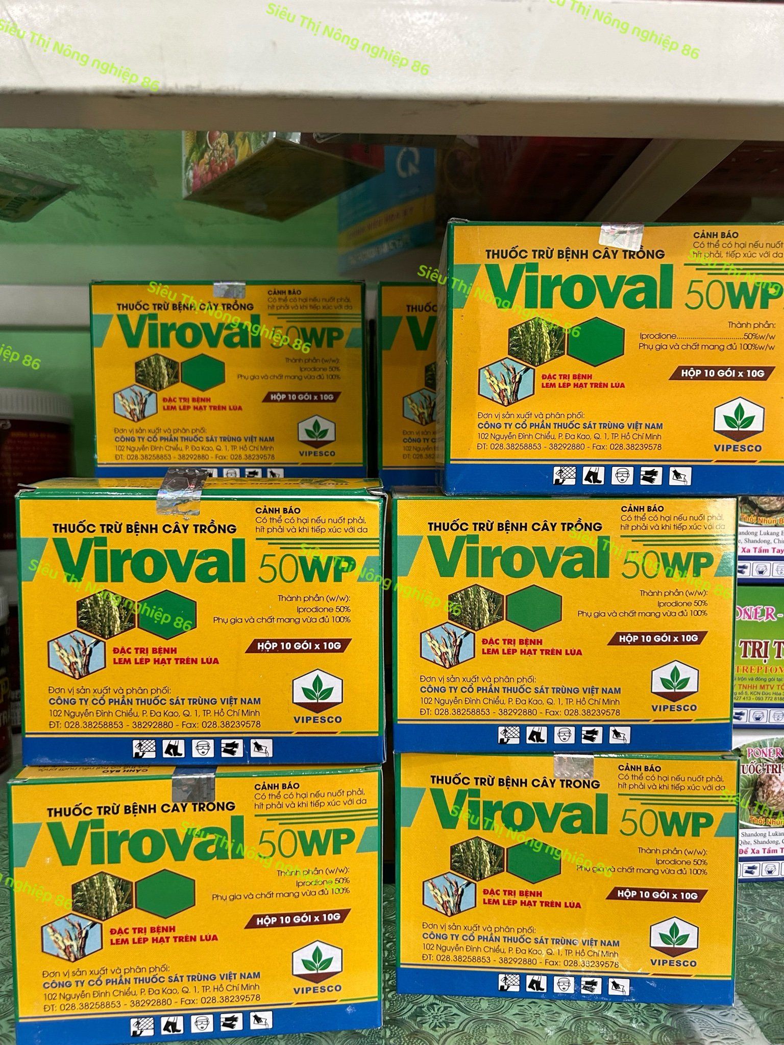 Viroval 50wp Đặc trị nấm bồ hóng thanh long, lem lép hạt lúa 