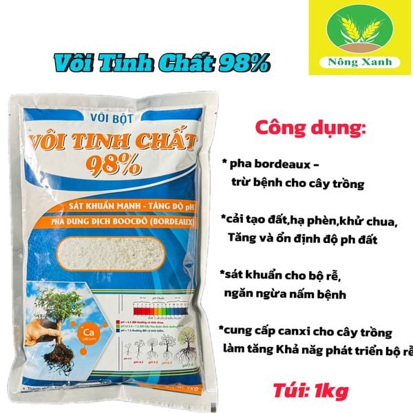  1kg Vôi bột - vôi nông nghiệp cải tạo đất trồng 1kg 