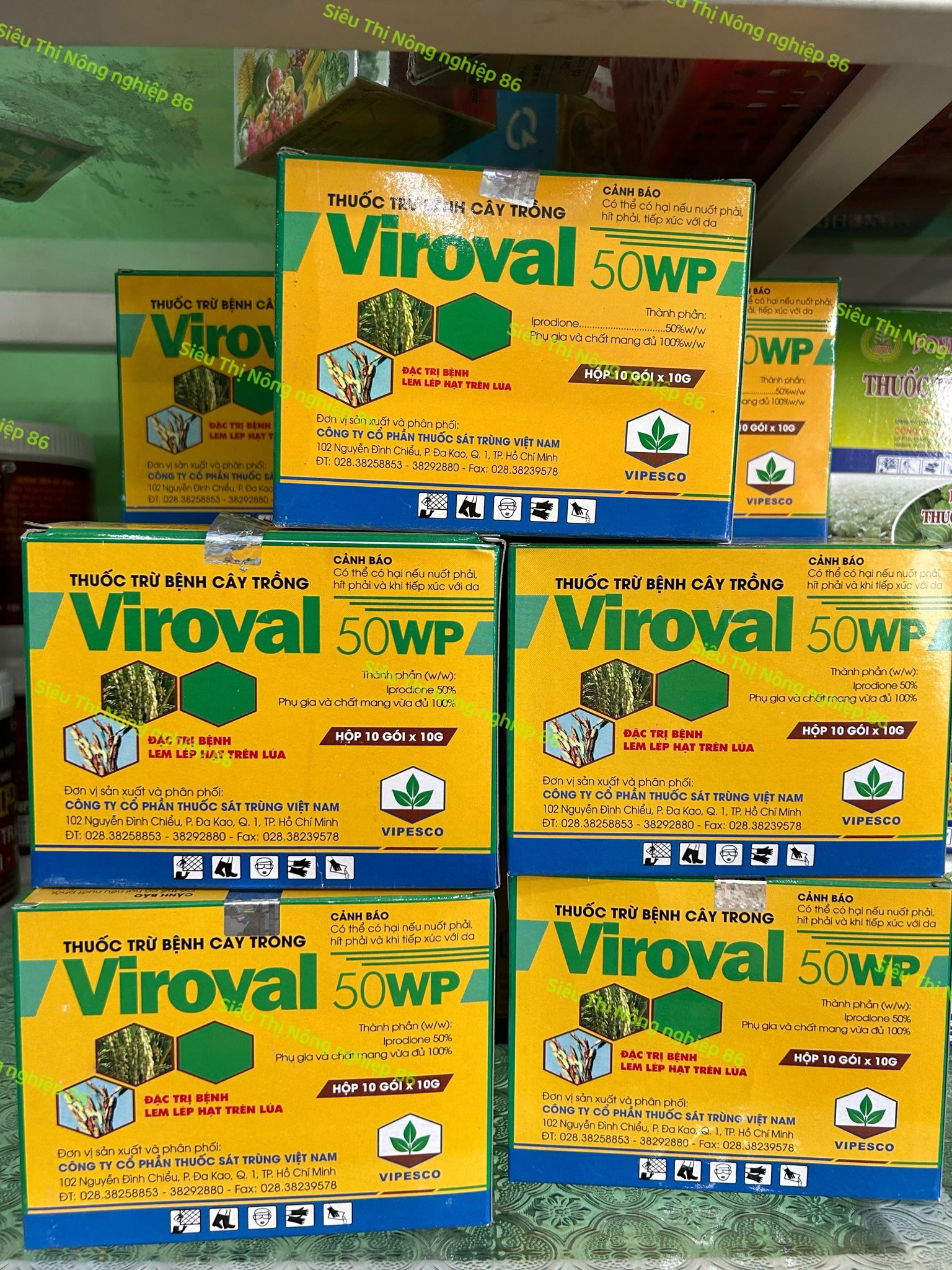  Viroval 50wp Đặc trị nấm bồ hóng thanh long, lem lép hạt lúa 