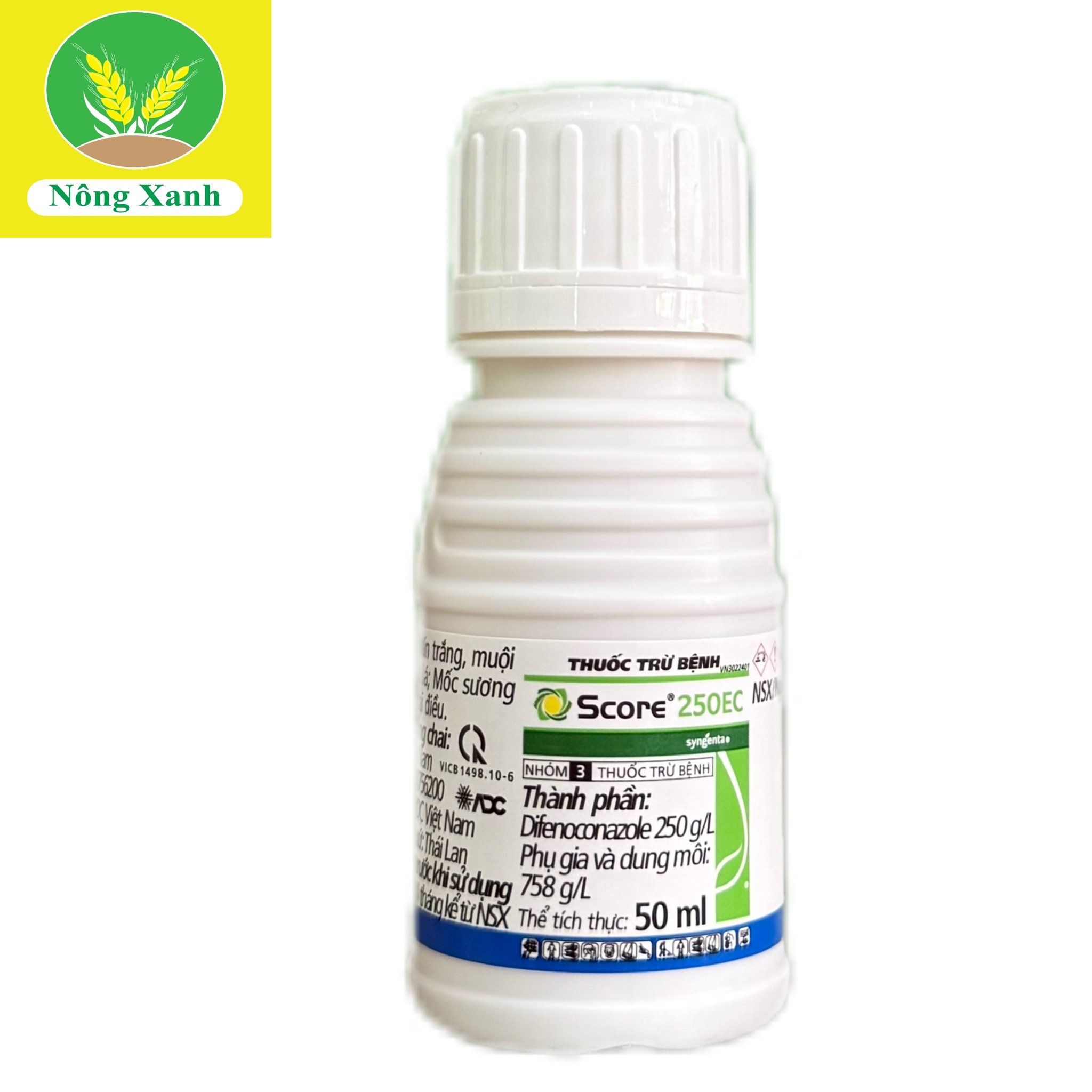  Thuốc trừ bệnh Score 250EC 50ml Đặc trị Phấn trắng và Thán thư 