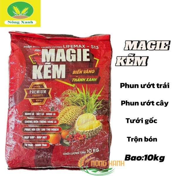  phân bón  MAGIE KẼM biến vàng thành xanh (bao 10kg) 