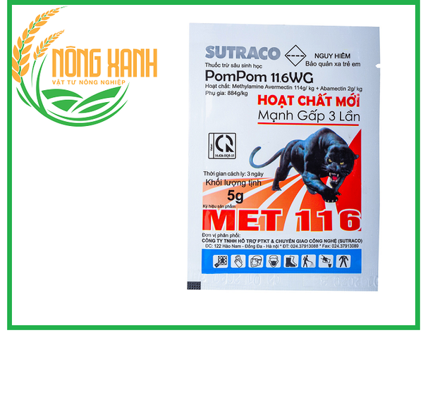  Thuốc Trừ Sâu Sinh Học Met 116 - Trừ Bọ Trĩ Trên Thanh Long - MET 116 Gói 5g 