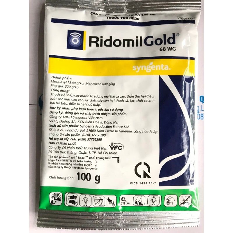  Thuốc trừ bệnh Ridomil Gold 68WG 100gr 