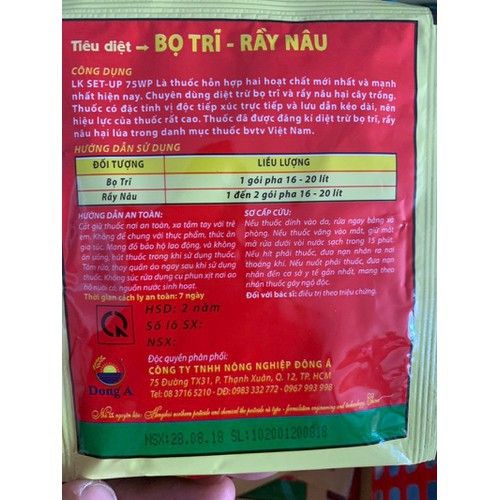  Thuốc LK SET - UP 75WP Đăc trị bọ trĩ - đặc trị sâu chít hút 