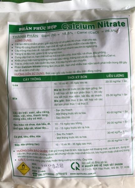  Canxi nitrat , CaNO3 phân bón canxi gói 1kg 