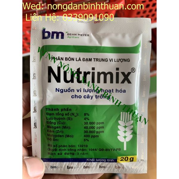  Phân bón lá Nutrimix nhập khẩu từ ĐỨC - 20g 