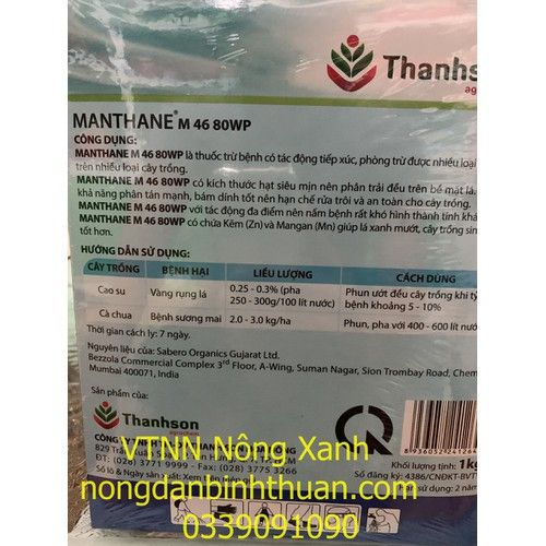  Manthane m46 80wp xanh trị bệnh đốm trắng thanh long - Manthane xanh thanh sơn 