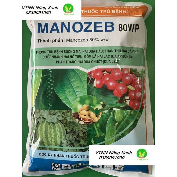  Manozeb 80 WP( Xanh) trừ bệnh cây trồng Gói lớn 1kg 