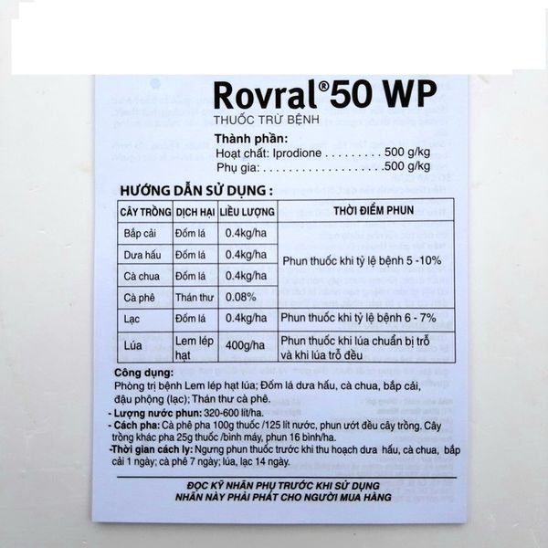  Trừ bệnh Rovral 50WP 25gr Đốm Lá - Thán Thư 