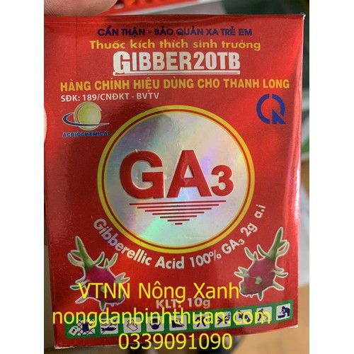  GA3 20TB VIÊN 10gr chuyên dùng cho thanh long - GA3 ĐỎ 