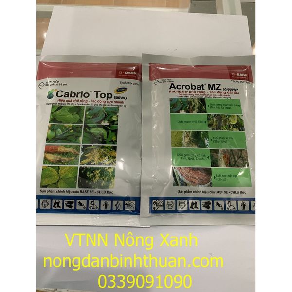  Cabrio Top và Acrobat MZ đặc trị đốm trắng thanh long (Nấm cặp trừ bệnh Thanh Long) 