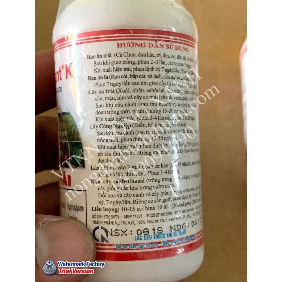  AminoQuelant - K ( Kali ) SIÊU TO TRÁI Chai 100ml 