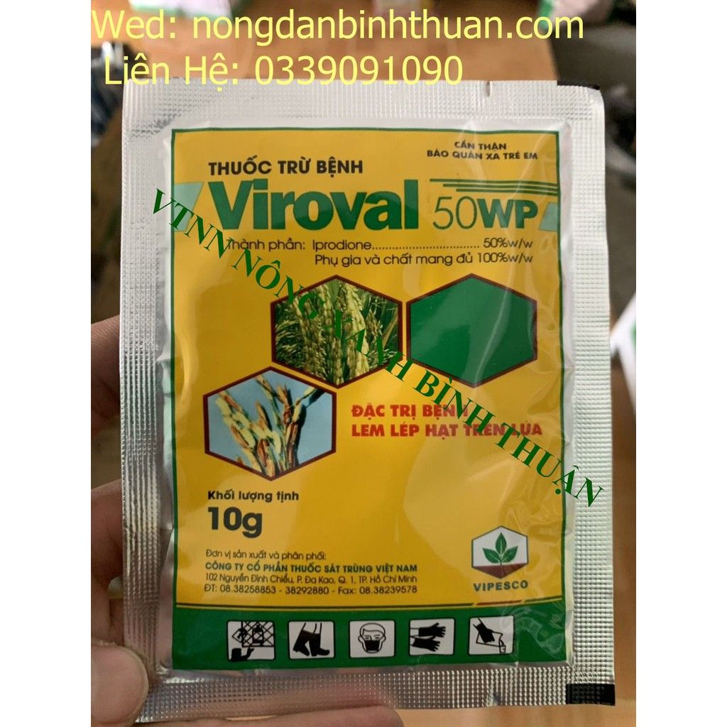  Viroval 50wp Đặc trị nấm bồ hóng thanh long, lem lép hạt lúa 