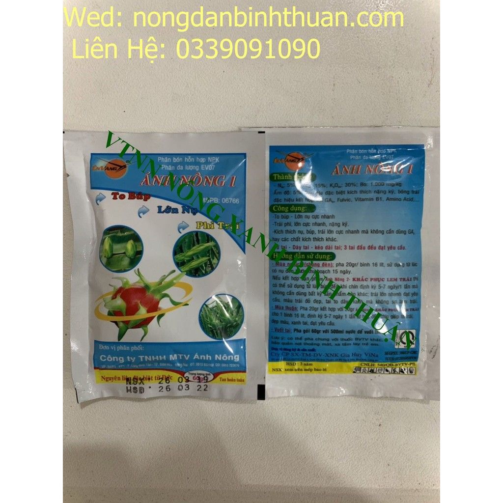 Ánh Nông 1 -  KÉO TAI , MẬP NỤ Phân bón lá chuyên dùng cho thanh long 