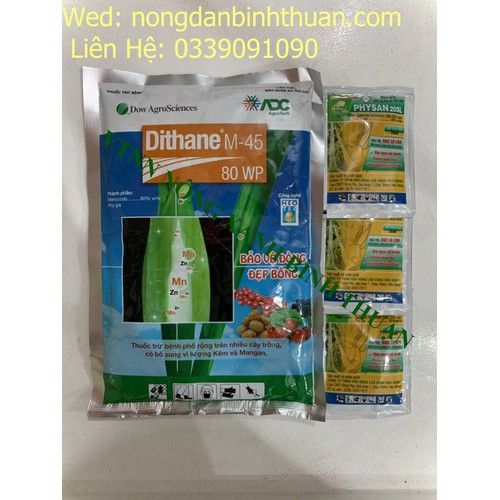  Bộ Thuốc Đặc trị bệnh thối nhũng - Đóm lá Hoa Lan (1 gói DITHAN 250gr + 3 GÓI PHYSAN 20SL) 