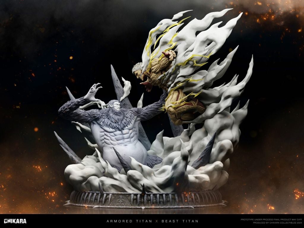  Armored Titan VS Beast Titan - Attack on Titan - Chikara Studio 