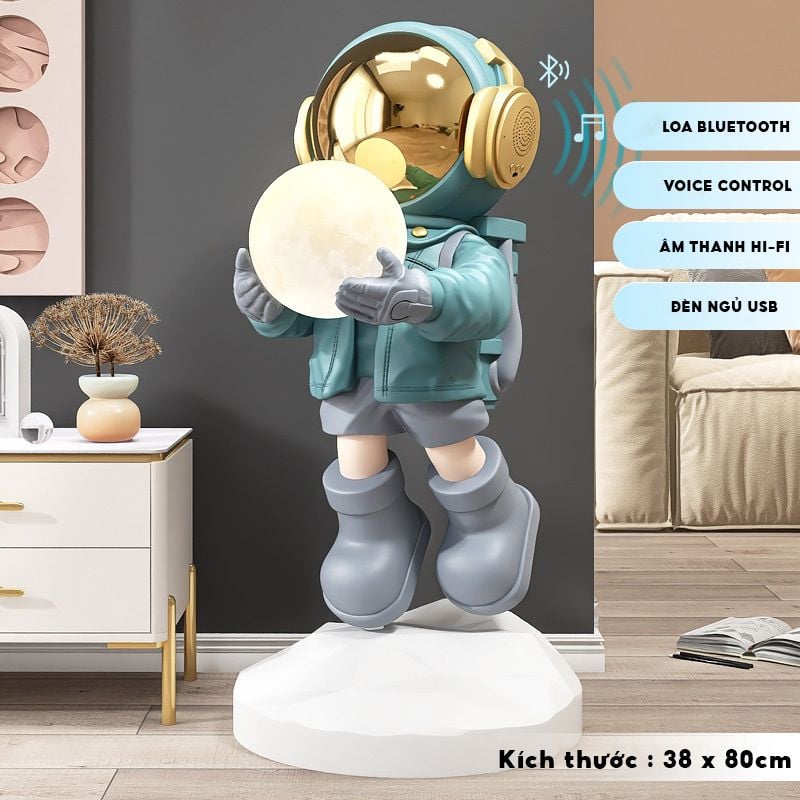 [Order] Đồ decor - Tượng phi hành gia cầm đèn, có loa bluetooth