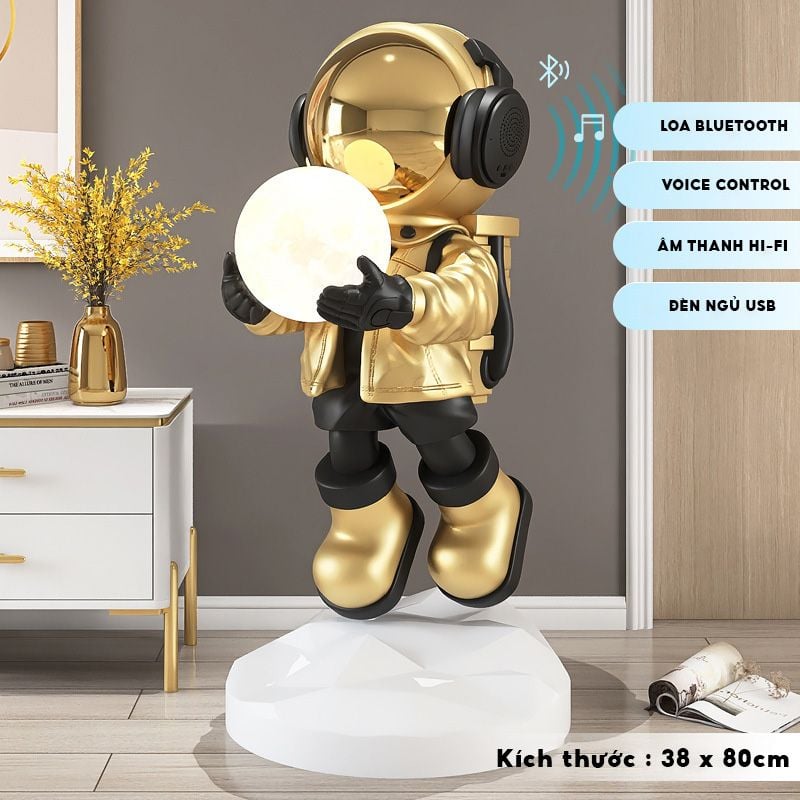 [Order] Đồ decor - Tượng phi hành gia cầm đèn, có loa bluetooth