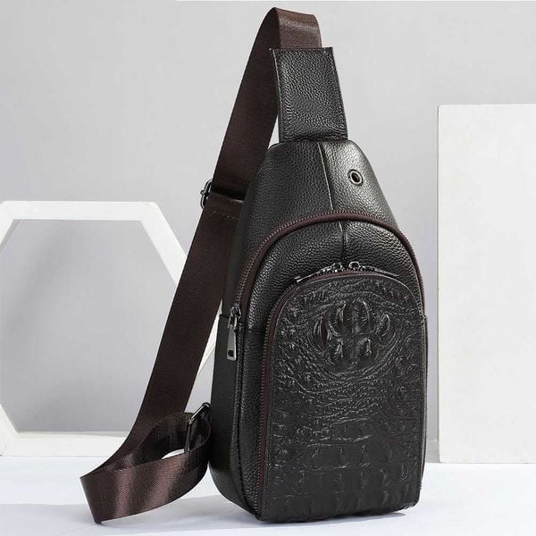 [Order] Túi đeo chéo nam da thật vân da cá sấu CEC235